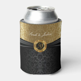 Rafraichisseur De Cannettes Black Satin & Gold Damask - 50e anniversaire