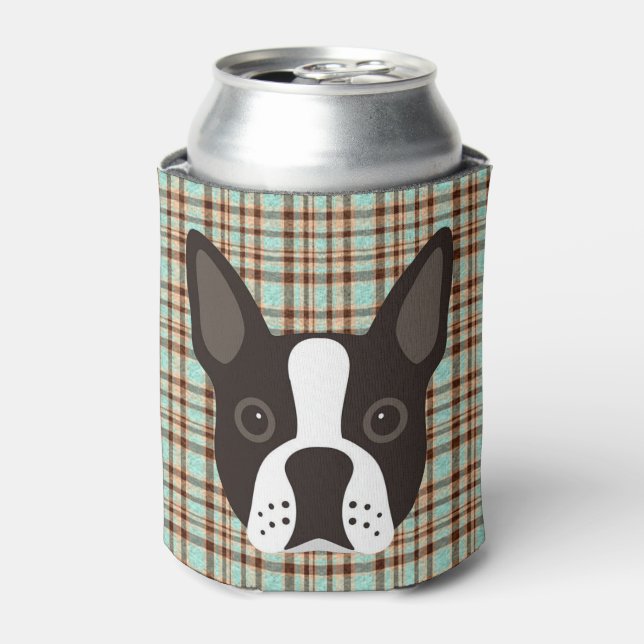 Rafraichisseur De Cannettes Boston Terrier Puppy Dog Tartan Plaid (Can devant)