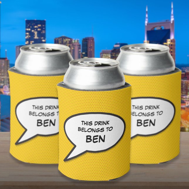 Rafraichisseur De Cannettes Bulle de texte personnalisée Bande dessinée humori (Personalized Speech Bubble Funny Comic Book Can Cooler)