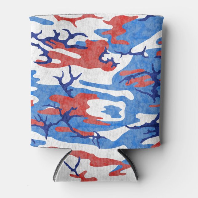 Rafraichisseur De Cannettes Camo rouge et bleu détendu (Devant)
