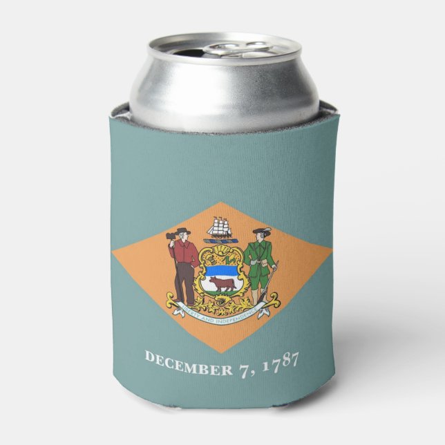 Rafraichisseur De Cannettes Can Cooler avec le drapeau de Delaware State, USA. (Can devant)