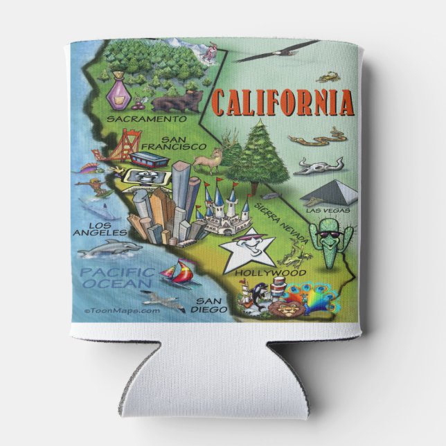 Rafraichisseur De Cannettes Carte Cartographique de Californie (Dos)