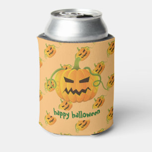 Rafraichisseur De Cannettes Citrouille Orange Halloween sans couture Motif