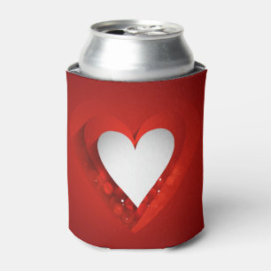 Rafraichisseur De Cannettes Coeur blanc de Saint-Valentin - personnaliser