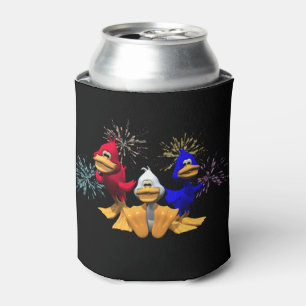Rafraichisseur De Cannettes Cute 4 juillet Canards rouges, blancs et bleus