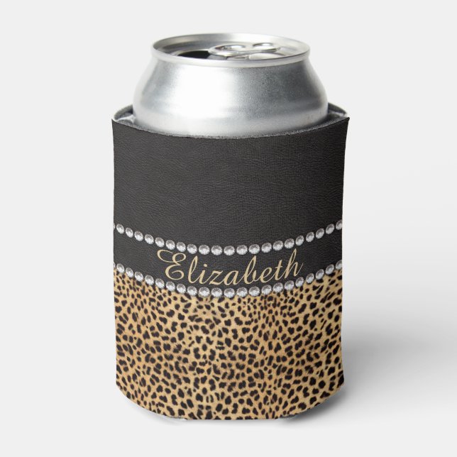 Rafraichisseur De Cannettes Diamants de strass Leopard Spot Personnalisés (Can devant)