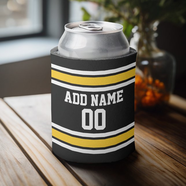 Rafraichisseur De Cannettes Équipe Jersey avec nom et numéro personnalisés (Personalized Can Cooler - add a name and custom text to this sports jersey design)