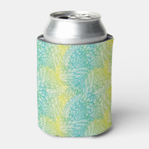 Rafraichisseur De Cannettes Gradient jaune et bleu vintage floral