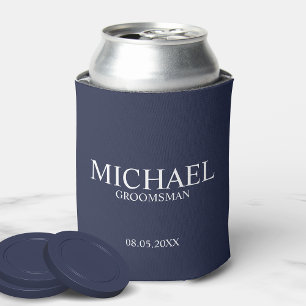 Rafraichisseur De Cannettes Groomsman Personnalisé bleu marine moderne