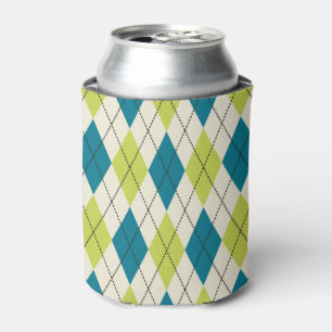 Rafraichisseur De Cannettes Jacquard Bleu Et Vert
