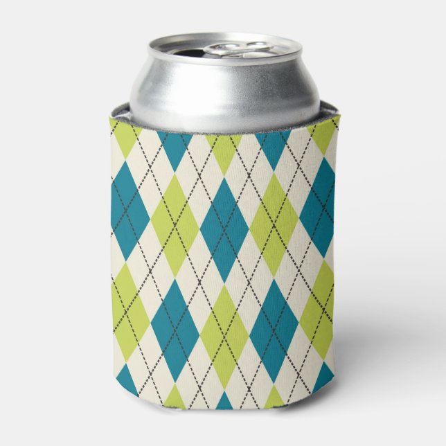 Rafraichisseur De Cannettes Jacquard Bleu Et Vert (Can devant)