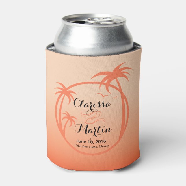 Rafraichisseur De Cannettes Logo tropical de Palm Beach | pêche (Can devant)