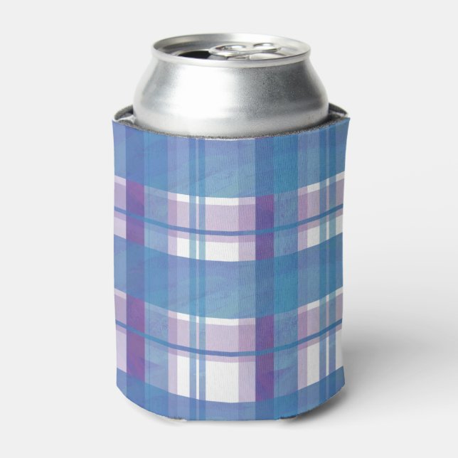 Rafraichisseur De Cannettes Madras Plaid Blue et Purple (Can devant)