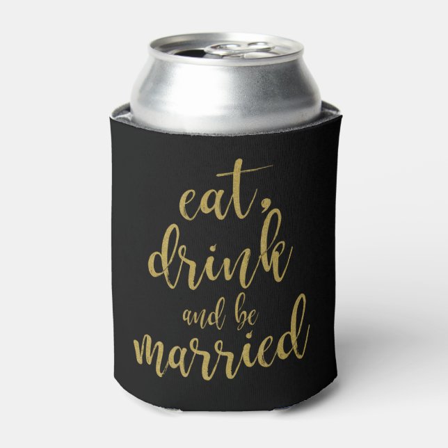 Rafraichisseur De Cannettes Mangez, buvez et soyez mariés Mariage d'or élégant (Can devant)
