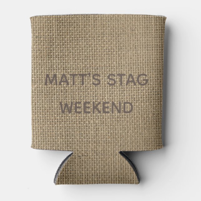 Rafraichisseur De Cannettes Mariage de la fête de Burlap Groom (Devant)