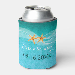 Rafraichisseur De Cannettes Mariage de la paire Starfish et le voile turquoise