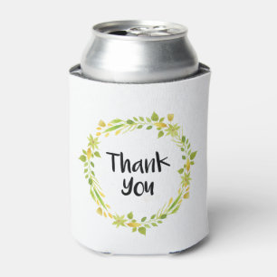 Rafraichisseur De Cannettes Merci vert fleuri de couronne de Coozie