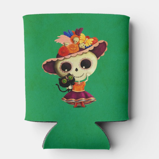 Rafraichisseur De Cannettes Mignonne fête mexicaine de la fille morte (Dos)