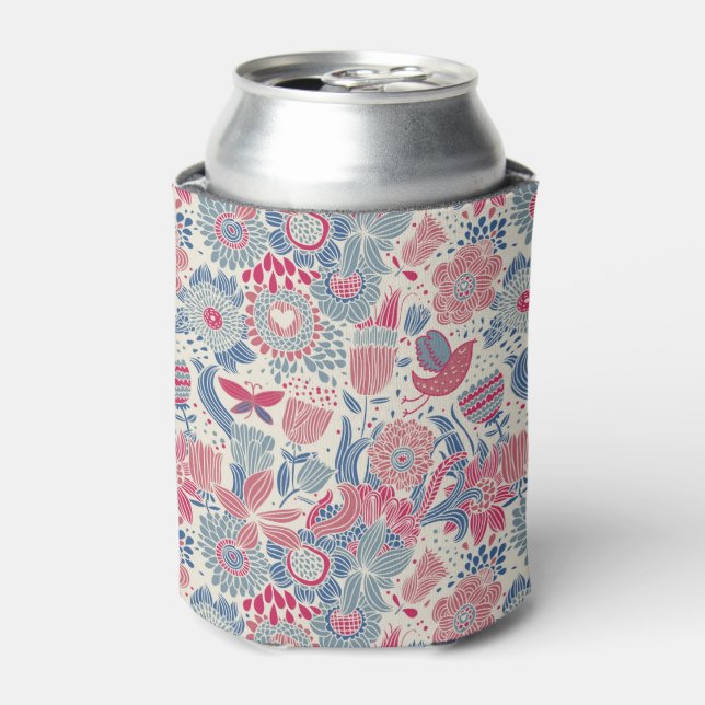 Rafraichisseur De Cannettes Modèle floral avec oiseau et papillon (Can devant)