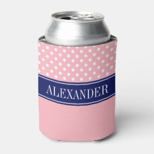 Rafraichisseur De Cannettes Monogramme CB Marine à pois Wht rose