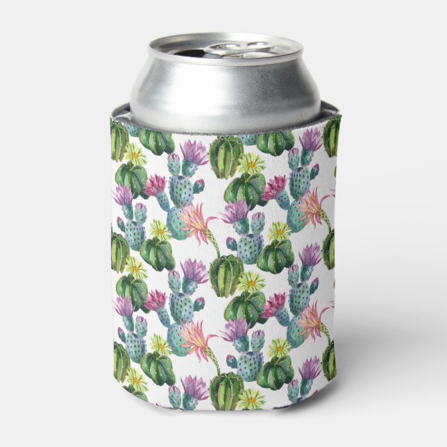 Rafraichisseur De Cannettes Motif d'aquarelle Cactus Art (Can devant)