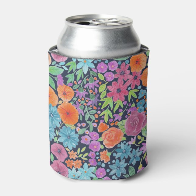 Rafraichisseur De Cannettes Motif d'aquarelle florale (Can devant)