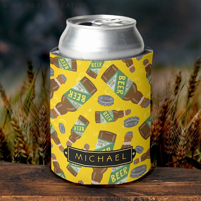Rafraichisseur De Cannettes Motif de bouteille de bière avec bulles rétro avec (Créateur téléchargé)