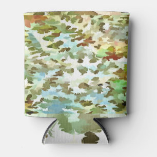 Rafraichisseur De Cannettes Motif de camouflage blanc, bleu bébé et vert
