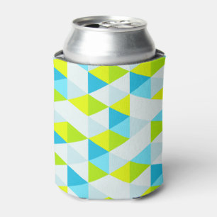 Rafraichisseur De Cannettes Motif moderne géométrique de triangles vertes et