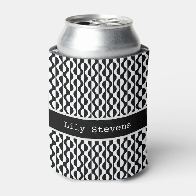 Rafraichisseur De Cannettes Motif noir et blanc personnalisé et sinueux (Can devant)