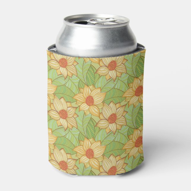 Rafraichisseur De Cannettes Motif Retro Magnolia (Can devant)
