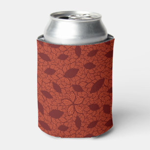 Rafraichisseur De Cannettes Motif rouge de feuille sur l'orange