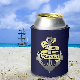 Rafraichisseur De Cannettes Navire Bateau Capitaine Ancre Nautique Mer Nom Per