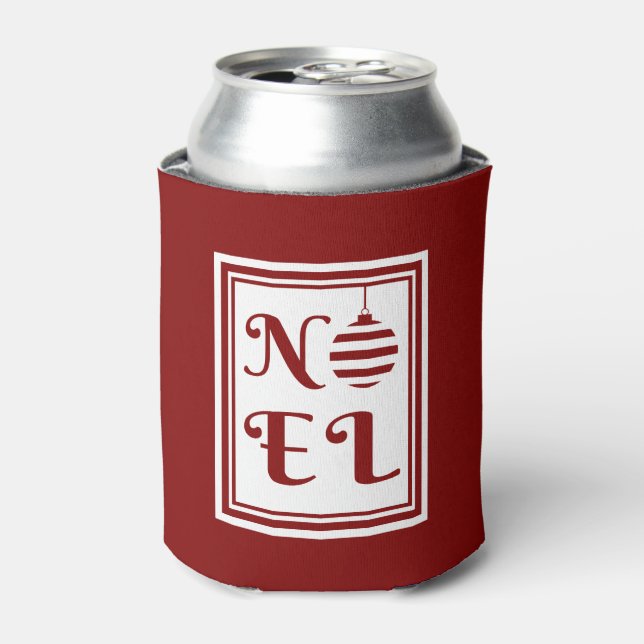 Rafraichisseur De Cannettes NOEL Noël Fêtes Rouge et Blanc Personnaliser (Can devant)