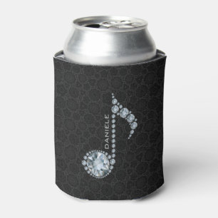 Rafraichisseur De Cannettes Note de musique Diamants blancs sur noir