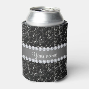 Rafraichisseur De Cannettes Paillettes et diamants noirs de Faux