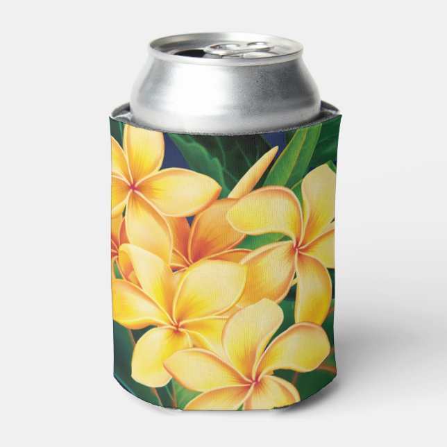 Rafraichisseur De Cannettes Paradis tropical Plumeria Hawaiian (Can devant)