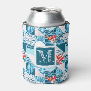 Rafraichisseur De Cannettes Pattern de Tropical Teal Geometric Abstract