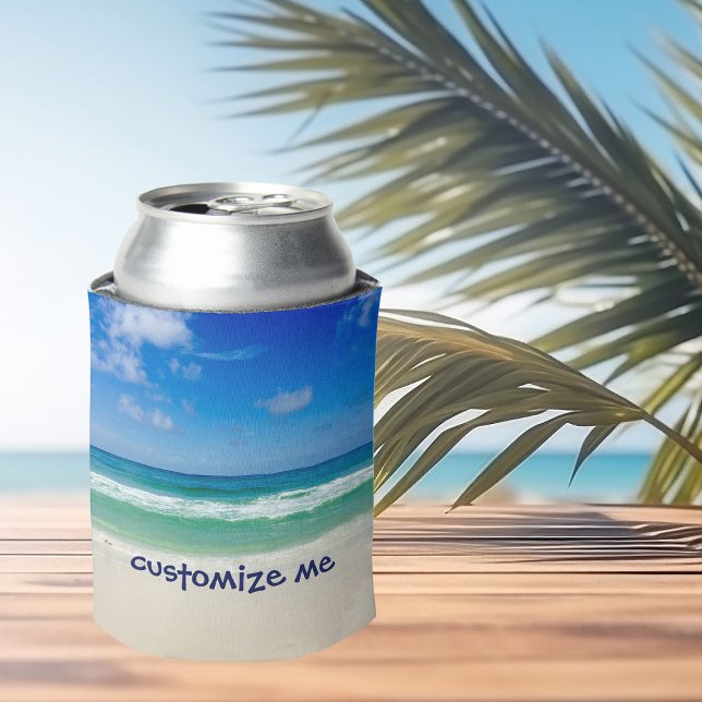 Rafraichisseur De Cannettes Photographie de plage Ciel bleu avec vagues (Créateur téléchargé)