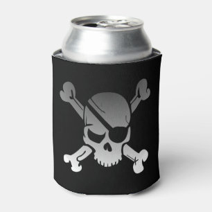 Rafraichisseur De Cannettes Pirate gris simple et os croisés