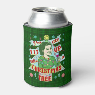 Rafraichisseur De Cannettes Rétro Lit potable de femme d'humour de Noël drô