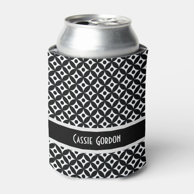 Rafraichisseur De Cannettes Rétro motif personnalisé, noir et blanc (Can devant)