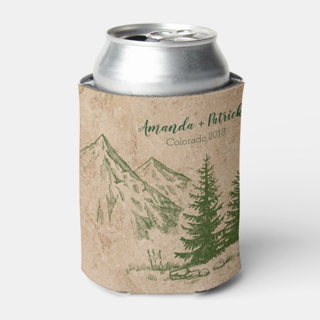 Rafraichisseur De Cannettes Rustique Pittoresque Mountain Range Mariage (Can devant)