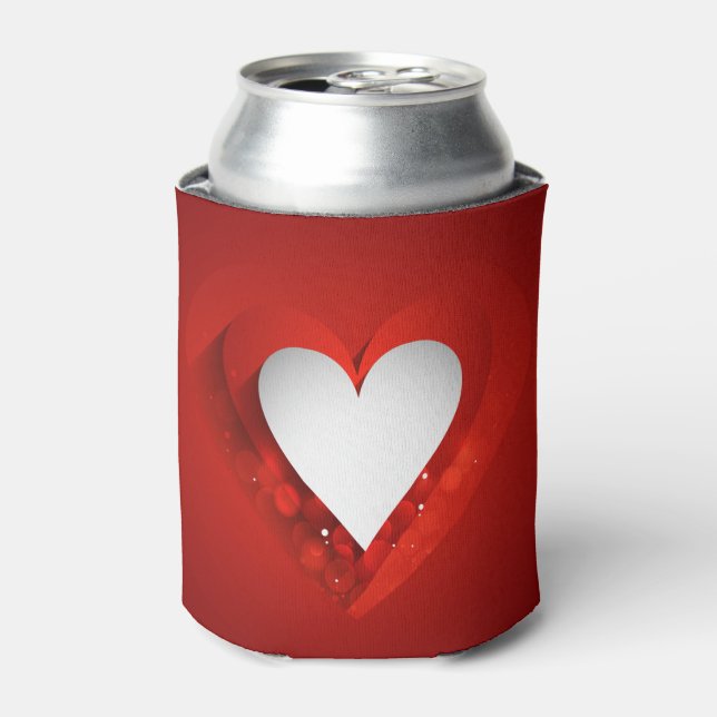 Rafraichisseur De Cannettes Saint Valentin Coeur blanc - Personnaliser (Can devant)