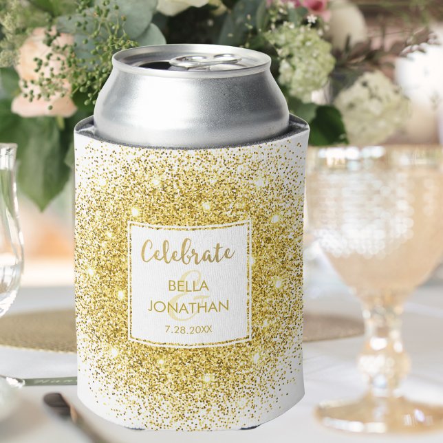 Rafraichisseur De Cannettes Simple Elegant Mariage Gold Glam Parties scintilla (Créateur téléchargé)