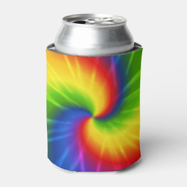 Rafraichisseur De Cannettes Tie Dye Motif arc-en-ciel (Can devant)