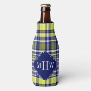 Rafraîchisseur Pour Bouteille Ananas Marine bleu blanc Preppy Madras Monogramme