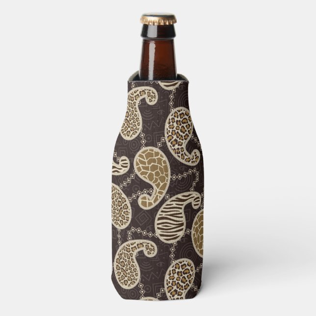 Rafraîchisseur Pour Bouteille Arrière - plan de style Paisley (Bottle Devant)