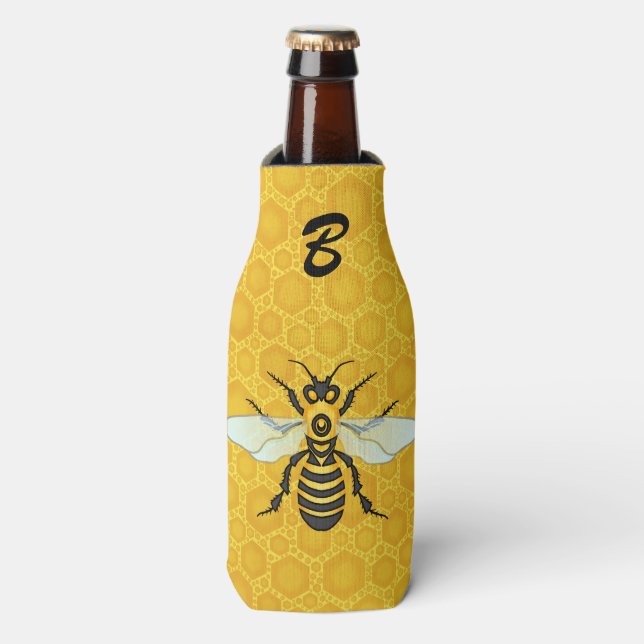 Rafraîchisseur Pour Bouteille Bee Honeycomb Monogram Honeybee Beehie (Bottle Devant)