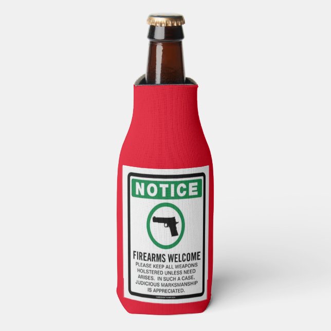 RAFRAÎCHISSEUR POUR BOUTEILLE BIENVENUE DES ARMES À FEU (Bottle Devant)